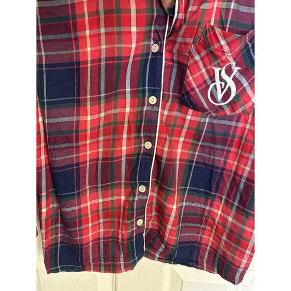 Victoria’s Secret Red Flannel Plaid Pajama Set Size Small Christmas PJs Cozy - Picture 8 of 13